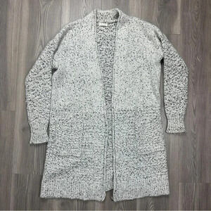 Caslon Heathered Gray Long‎ Chunky Knit Cardigan